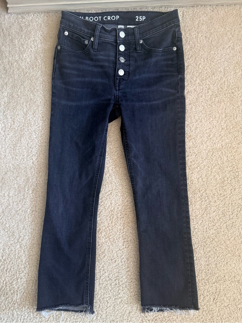 J.Crew jeans Demi Boot Crop Womens size 25Petite washed black faded black denim